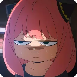 🙂 Anya Forger Spy x Family Anya, Spy x Family, Anime, Kreskówka, Słodkie, Zabawne, Wyczerpany, Zmęczony telegram sticker