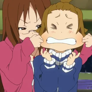 😬 anime, cartone animato, amico, divertimento, giocare, ragazza whatsapp sticker