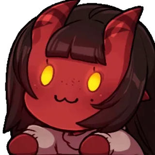 🥁 Anime, Demone, Rosso, Corna, Kawaii, Carino whatsapp sticker