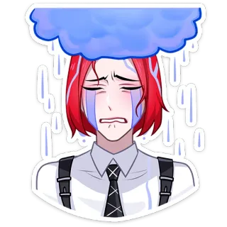 😭 pleurer, triste, pluie, animé, dessin animé, émotionnel, désespoir telegram sticker
