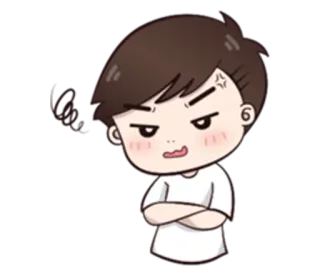 😼 Desenho animado, Bravo, Chateado, Braços cruzados telegram sticker