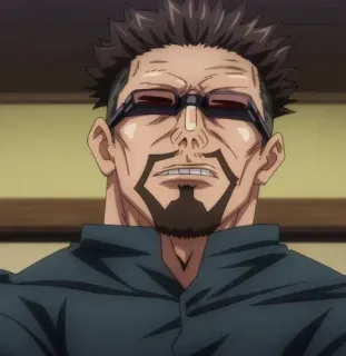 😬 Masamichi Yaga Jujutsu Kaisen anime, manga, facial hair, glasses, teacher, serious telegram sticker