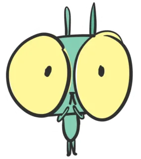😳 desenho animado, personagem, olhos, verde telegram sticker