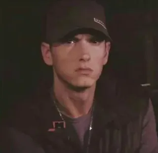 ⚡️ Eminem rapper, serious, celebrity, portrait, music telegram sticker