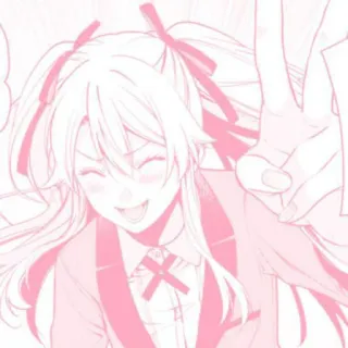 👩‍❤️‍💋‍👩 애니메이션, 평화 기호, 소녀, 귀여운, 리본, 만화 telegram sticker