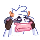 😖 cow, animal, cartoon, funny telegram sticker