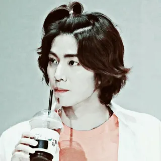 📰 person, drink, portrait, young adult, korean, man, casual telegram sticker