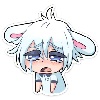 😭 Anime, Pleurs, Triste, Mignon, Sticker, Dessin animé telegram sticker