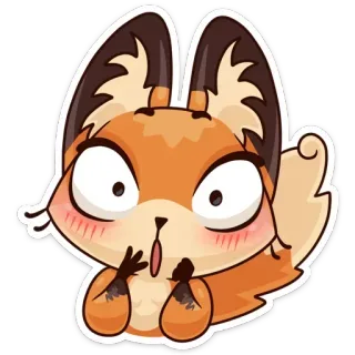 😳 fox, animal, cute, cartoon, sticker telegram sticker