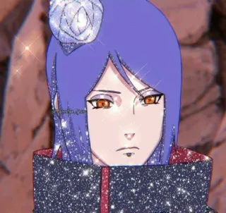 😔 Konan Naruto Anime, Naruto, Konan, Sticker, Brillo, Flor, Personaje telegram sticker