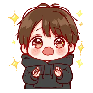 ❤️ Anime, niedlich, Chibi, Junge, Glitzer, Fanart, Kpop, Emoji telegram sticker