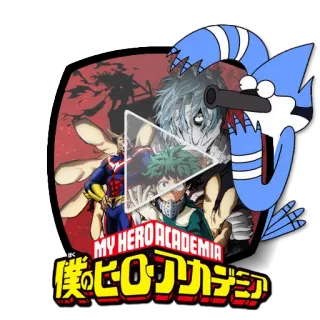 ▶️ My Hero Academia anime, crossover, fanart, MHA, My Hero Academia, Mordecai, gun telegram sticker