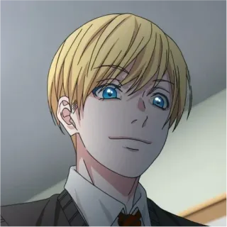 😈 Anime, Personagem, Loiro, Masculino, Retrato telegram sticker