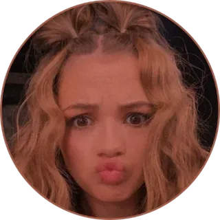 😗 fille, ado, portrait, visage, expression whatsapp sticker