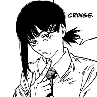 😏 Kobeni Higashiyama Chainsaw Man CRINGE. 애니, 만화, 체인소 맨, 히가시야마 코베니, 오글, 캐릭터, 여자 telegram sticker