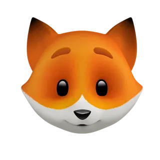 😃 zorro, animal, emoji, lindo, naranja, dibujos animados whatsapp sticker