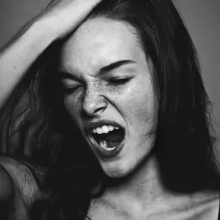 😤 mulher, gritando, raiva, aflição, expressão, emoção, rosto telegram sticker
