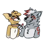 Wolfy and Corgo censored telegram stickers