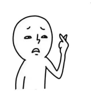 🤞 character, sad, gesture, white, minimalist telegram sticker