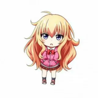 😐 chibi, anime, girl, cartoon, cute, manga telegram sticker