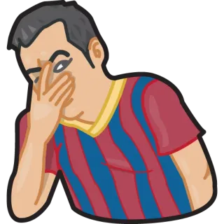 😑 Facepalm, Decepción, Fracaso, Hombre, Fútbol, Jugador telegram sticker
