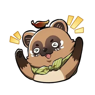 😄 raton laveur, mignon, kawaii, dessin animé, animal, tanuki, amical whatsapp sticker
