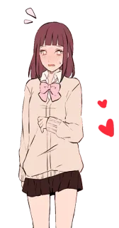 😳 애니메이션, 볼터치, 귀여운, 하트, 여고생 telegram sticker