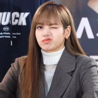🐬 Lisa Lisa, K-pop, Blackpink, chanteuse, clin d'oeil, femme, idole telegram sticker