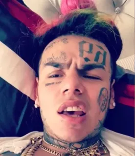 😕 6ix9ine rapper, música, retrato, artista, Tekashi 6ix9ine telegram sticker