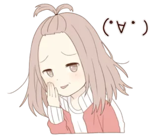 😏 (^ v ^ ) Anime, Sticker, Cartone animato, Carino, Ragazza telegram sticker