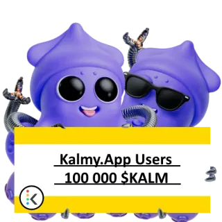 😁 Kalmy.App Users
100 000 $KALM kalmy, app, usuários, criptomoeda, finanças, moeda digital whatsapp sticker