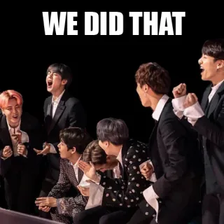 👍 WE DID THAT 성공, 성취, 축하, 팀워크, 그룹, 동기 부여 telegram sticker