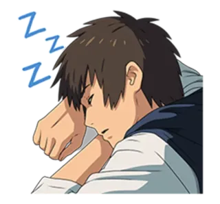 😪 ZZZ anime, sleep, tired, cartoon, zzz, boy telegram sticker