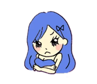 😠 wütend, Cartoon, Mädchen, genervt, niedlich telegram sticker