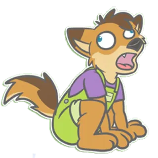 😆 cartoon, furry, animal, fox, character telegram sticker