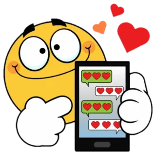 ❤ Эмодзи, Любовь, Сердца, Романтика, Телефон, Общение, Привязанность telegram sticker
