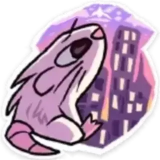 🌃 rat, animal, violet, ville, étoiles telegram sticker
