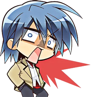 😱 Anime, Chibi, Schock, Überraschung, Cartoon, Ausruf whatsapp sticker