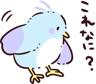 🐥 これなに? uccello, domanda, carino, animale, confuso telegram sticker