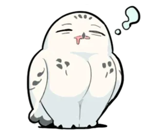 😴 hibou, mignon, endormi, oiseau, animal telegram sticker