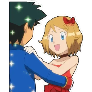 💃 Ash Ketchum, Serena Pokemon Anime, Pokémon, Romance, Cartoni animati, Ballo, Amicizia telegram sticker