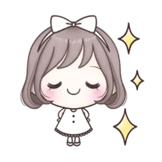 ❤️ Desenho animado, Anime, Fofo, Menina, Brilho, Kawaii telegram sticker