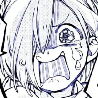 🫐 piangendo, anime, manga, triste, emozionale telegram sticker