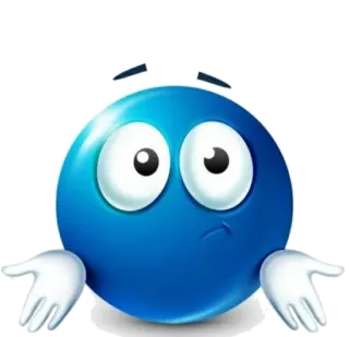 🤔 dar de ombros, confuso, incerto, emoticon, azul, emoji whatsapp sticker