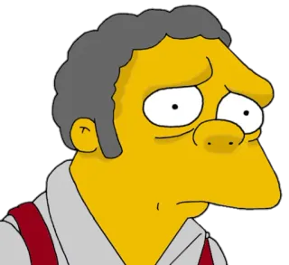 😔 Moe Szyslak The Simpsons Moe, The Simpsons, cartoon, sad, character telegram sticker