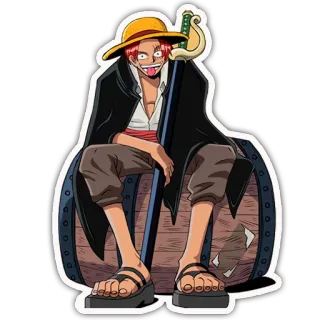 😔 Shanks One Piece аниме, ван пис, шанкс, пират, меч, рыжие волосы telegram sticker