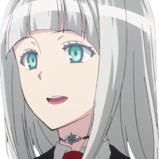 😀 Anime, Weißes Haar, Süß, Mädchen telegram sticker