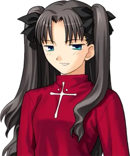😏 Rin Tohsaka Fate/stay night Anime, Personaje, Ilustración, Morena, Chica, Rin Tohsaka whatsapp sticker