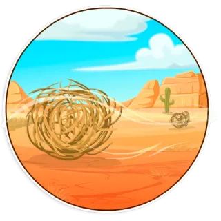 🤐 tumbleweed, désert, ouest, cactus, aride, paysage telegram sticker