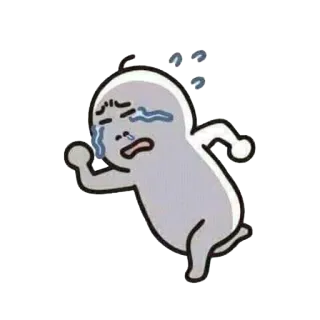 😭 cartoon, crying, sad, running, character, emotion, despair telegram sticker